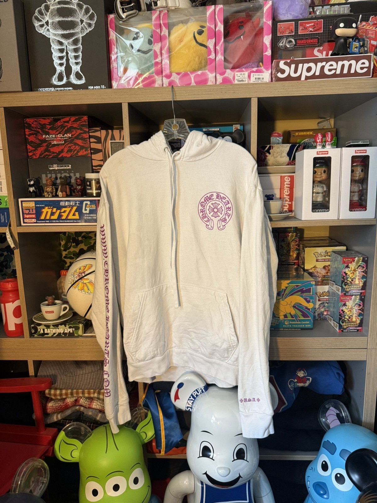 Chrome Hearts White/Magenta Glitter Online Exclusive Hoodie
