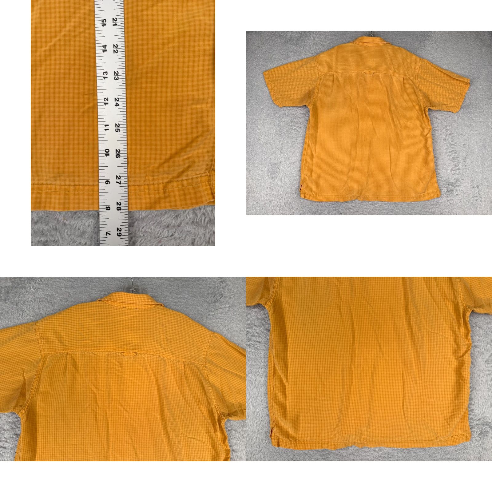 The North Face The North Face Shirt Men Large Yellow Plaid Button-Up Short Sleeve Casual Vented Modal Blend 40 in Chest Pocket Outdoor Western Fish Men Size US L / EU 52-54 / 3 - 9 Thumbnail