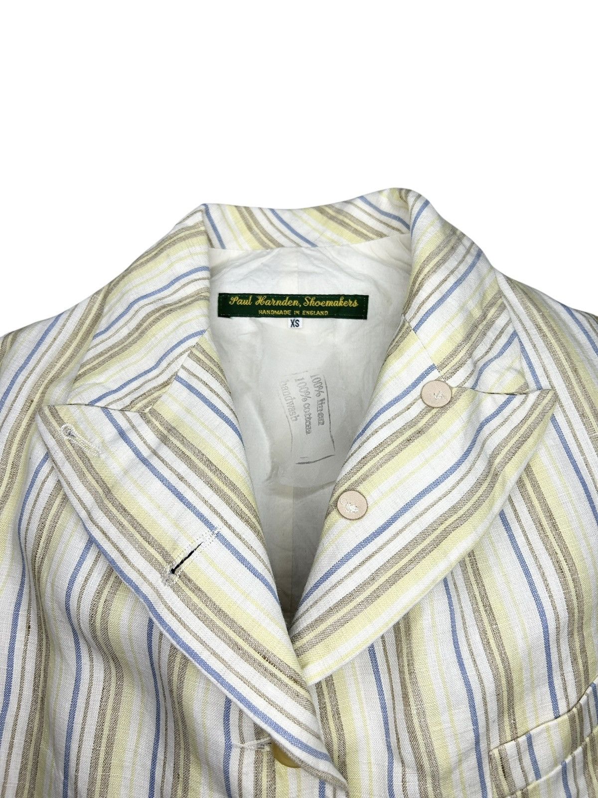 Paul Harnden Shoemakers Extended Pocket Stripe Linen Blazer Size XS / US 0-2 / IT 36-38 - 4 Thumbnail