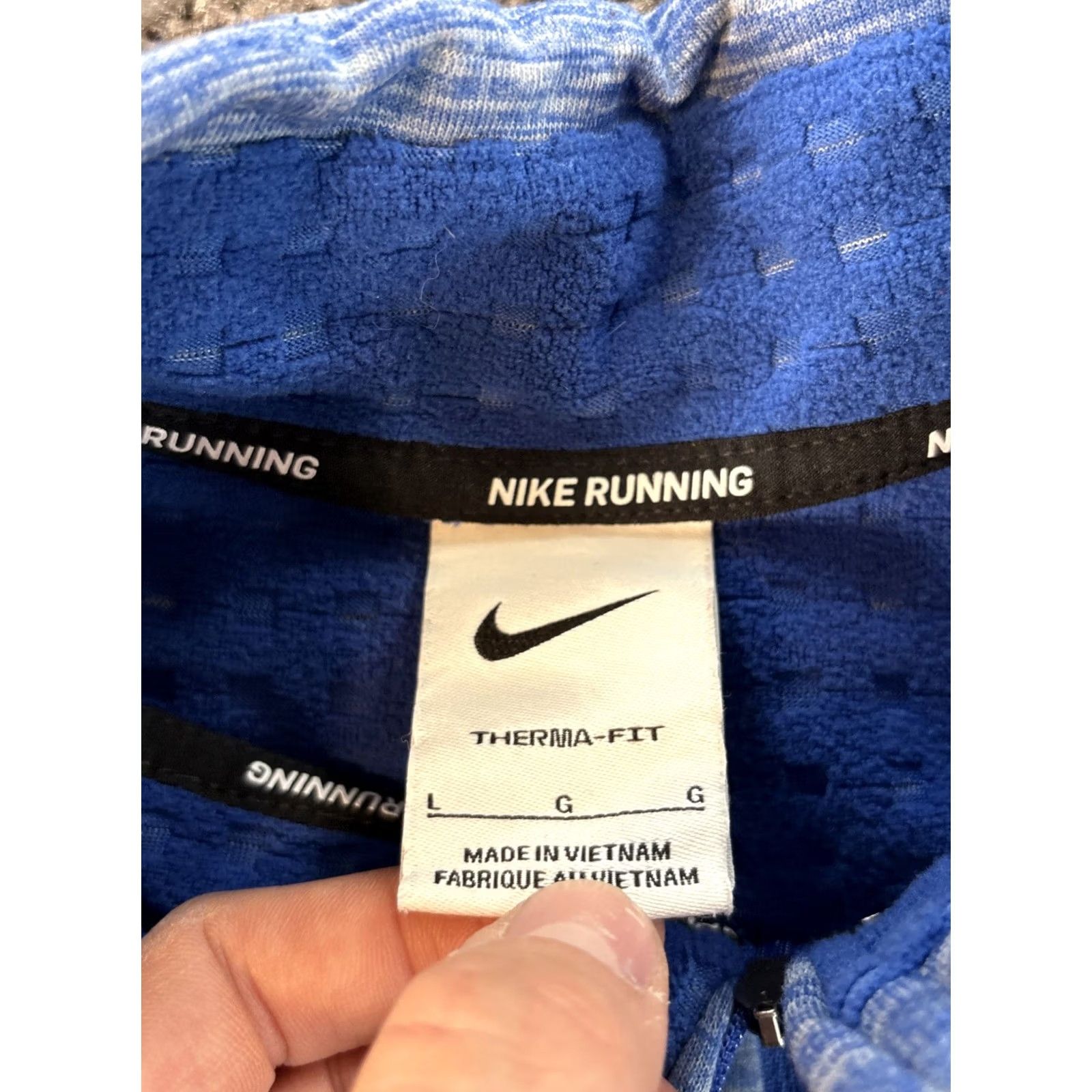 Nike Nike Running Therma-Sphere Jacket Mens L Blue 1/4 Zip Reflective Breathable All Seasons Sports Running Jacket Mens Size US L / EU 52-54 / 3 - 4 Thumbnail