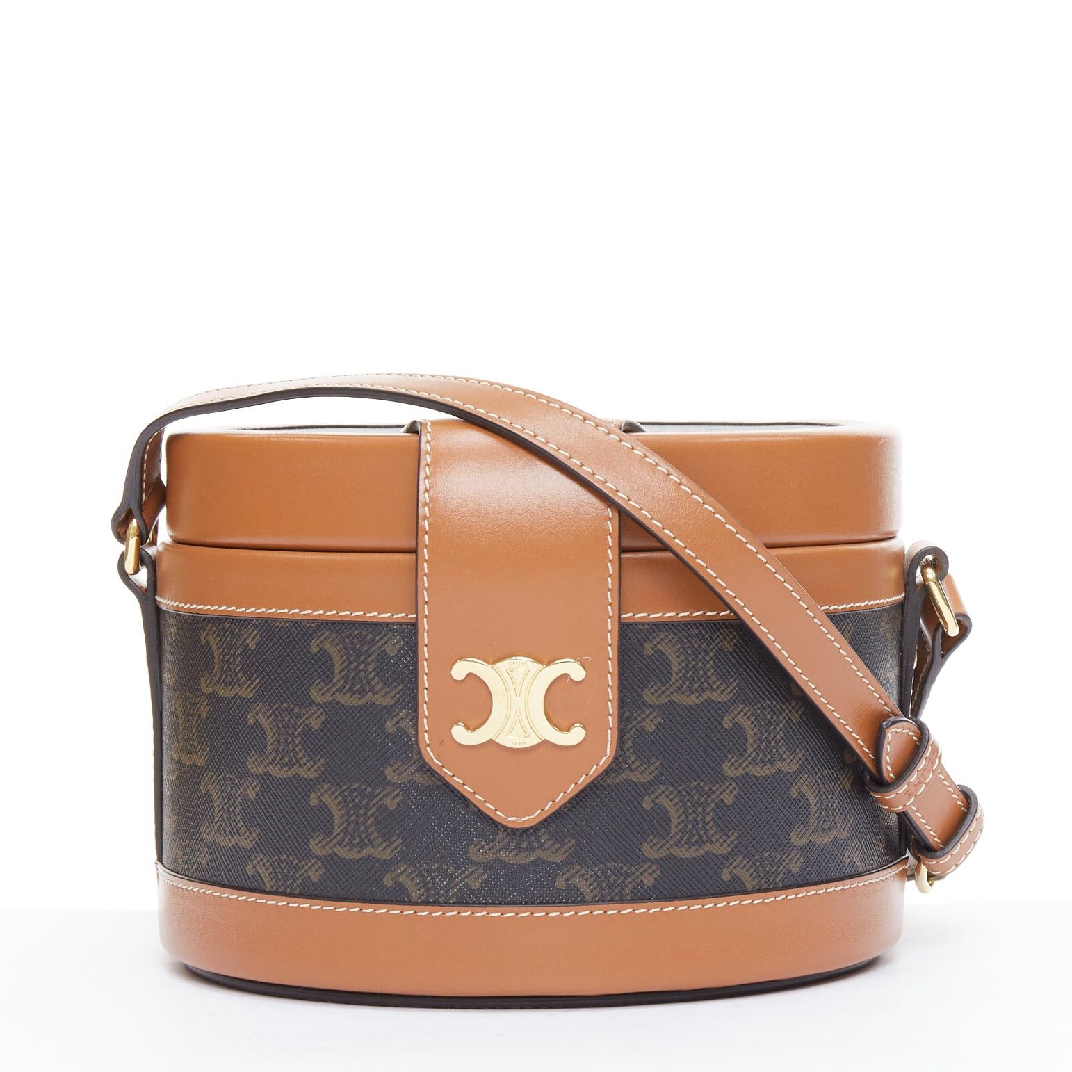 Celine CELINE 2021 Tambour brown Triomphe crossbody circe bag Blackpink Lisa Size ONE SIZE - 1 Thumbnail