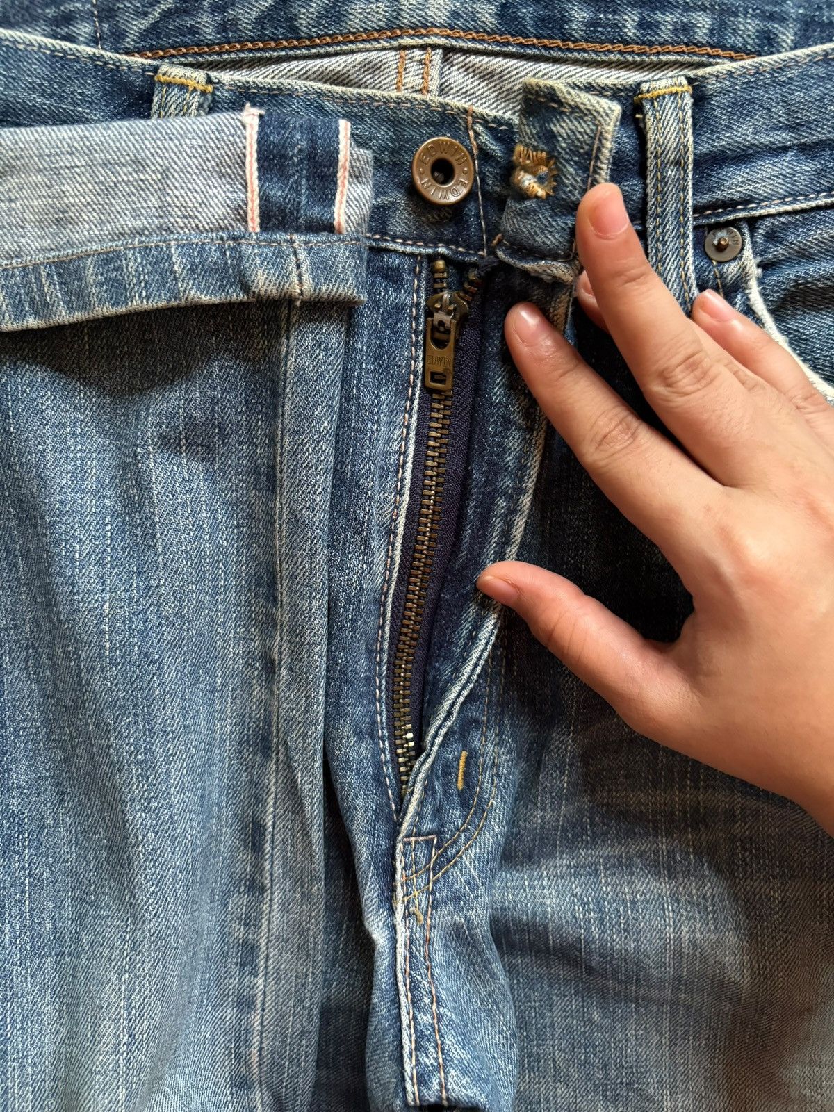 Edwin Vintage Japanese Edwin 505xx Selvedge Mud Wash Baggy Jeans Size US 32 / EU 48 - 4 Thumbnail