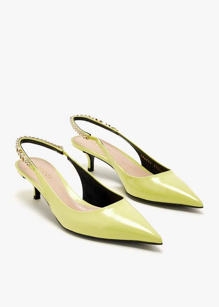 Gucci o1loc1c0426 782832 Gucci Signoria Slingback Pumps in Yellow Size US 8.5 / IT 38.5 - 4 Thumbnail