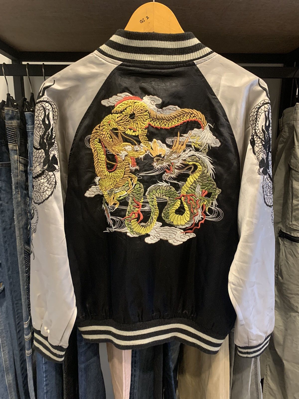 image of Beauty Beast x If Six Was Nine Sukajan Boomber Jacket Japanese Style in Black, Men's (Size Medium)