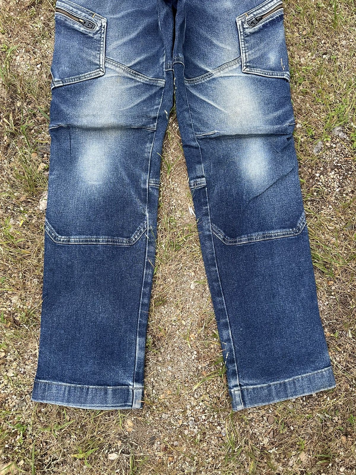 Japanese Brand BIKER DENIM TS DESIGN JEANS STRETCHABLE DOUBLE KNEE PANTS Size US 29 - 6 Thumbnail