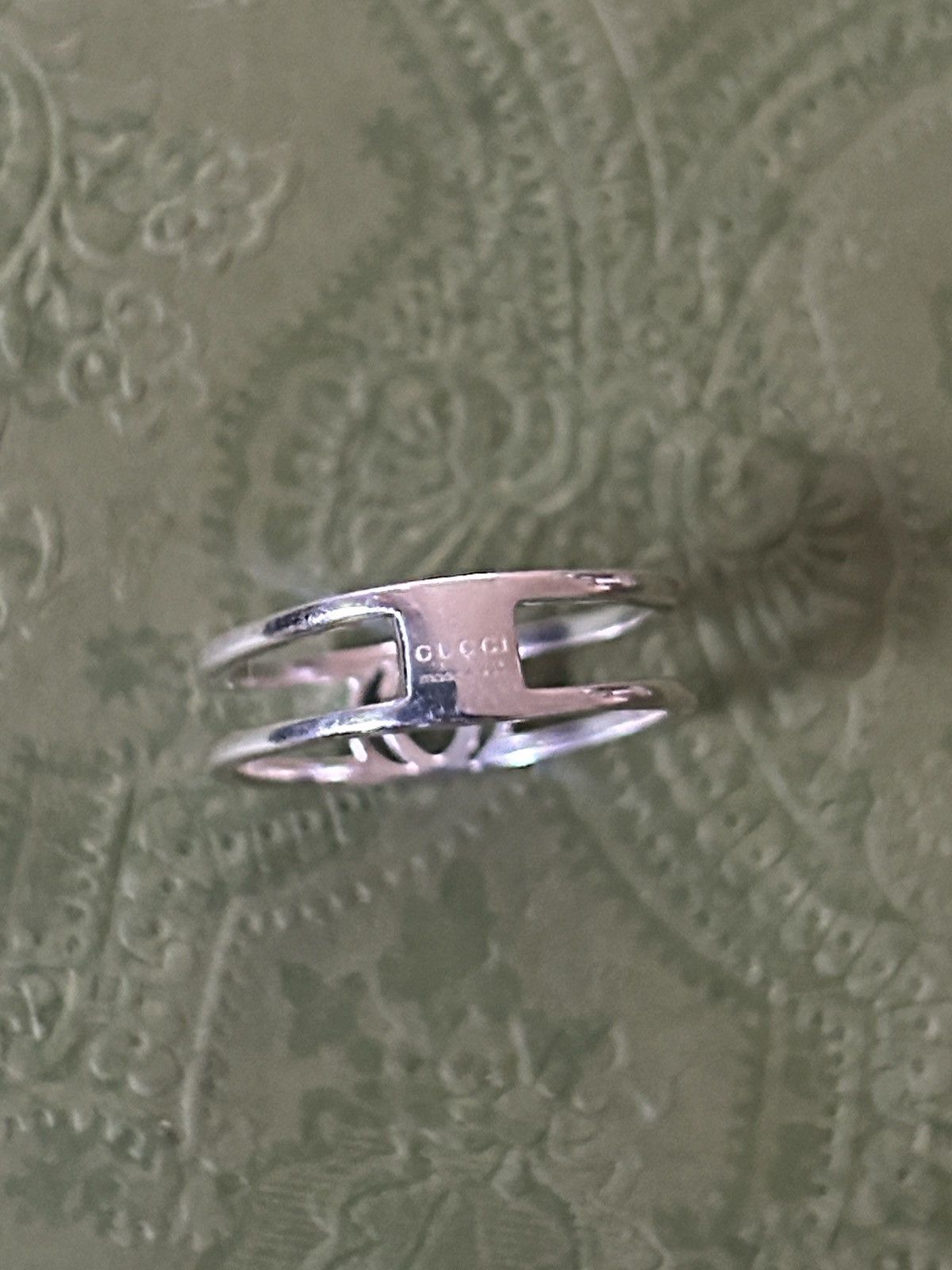 Gucci Gucci Interlocking Thin Open Ring Silver 925 298036 Size ONE SIZE - 5 Thumbnail