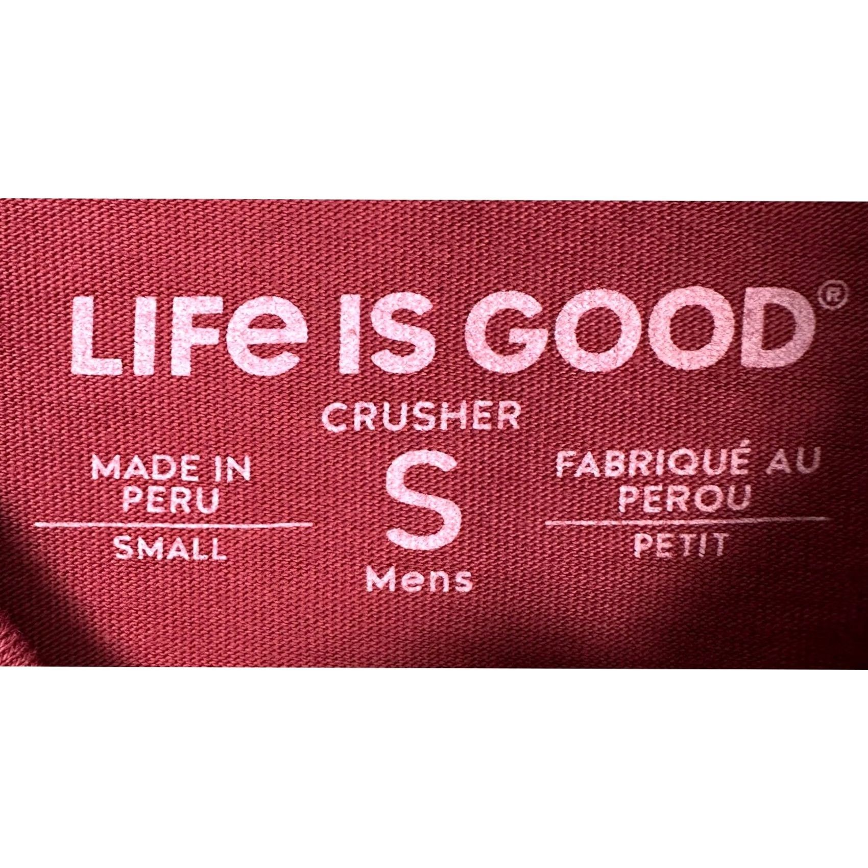 Life is Good Life is Good Red Crusher Tee T-Shirt Baseball Graphic Crew Neck Mens Small Size US S / EU 44-46 / 1 - 4 Thumbnail