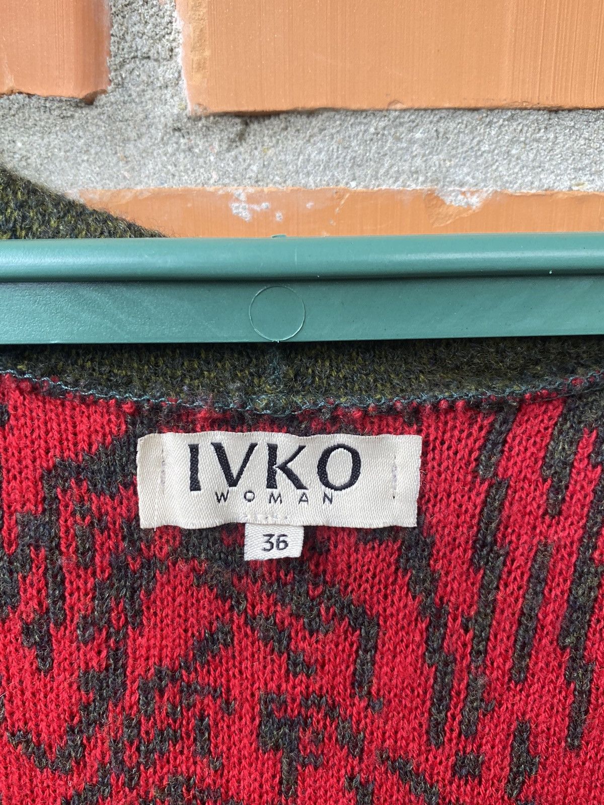 Vintage IVKO Long Jasquard Jacket Renaissance Pattern Wool Knit Coat Size S / US 4 / IT 40 - 4 Thumbnail