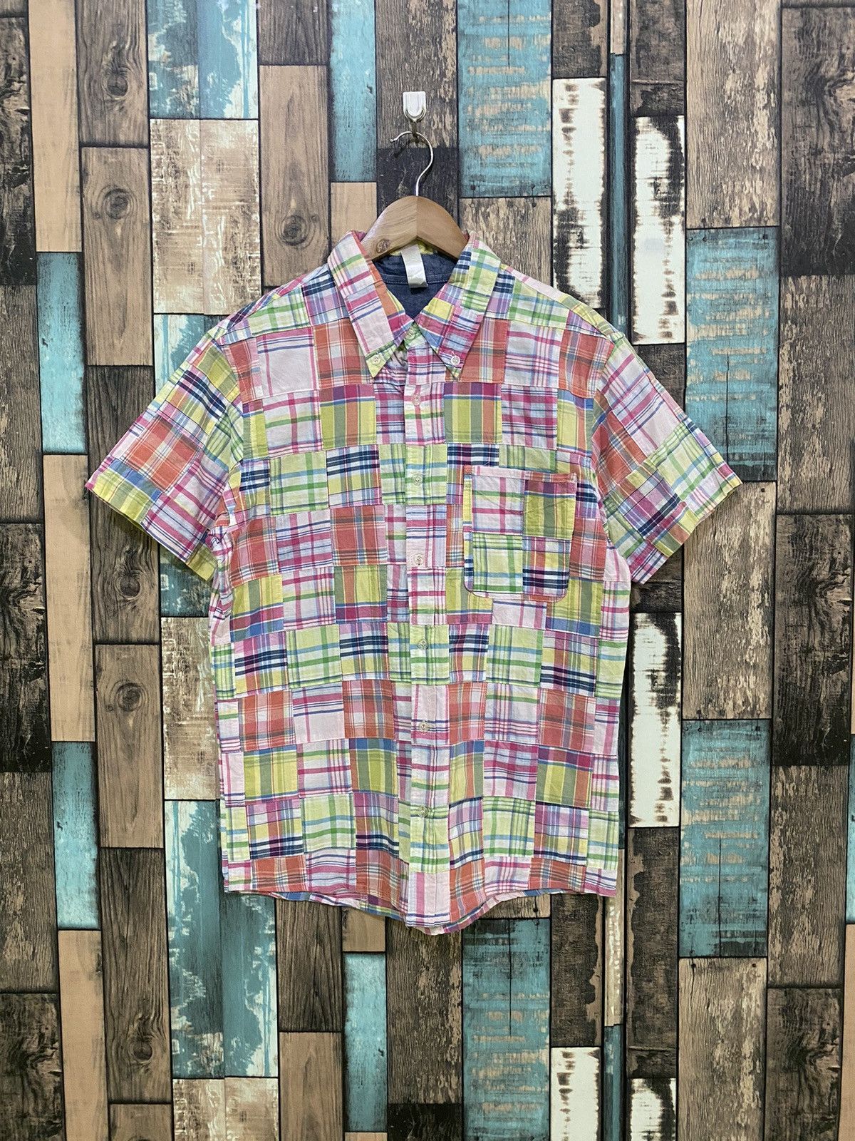 Japanese Brand Brth Breath Multicoloured Patch Work Shirt Size US M / EU 48-50 / 2 - 1 Thumbnail