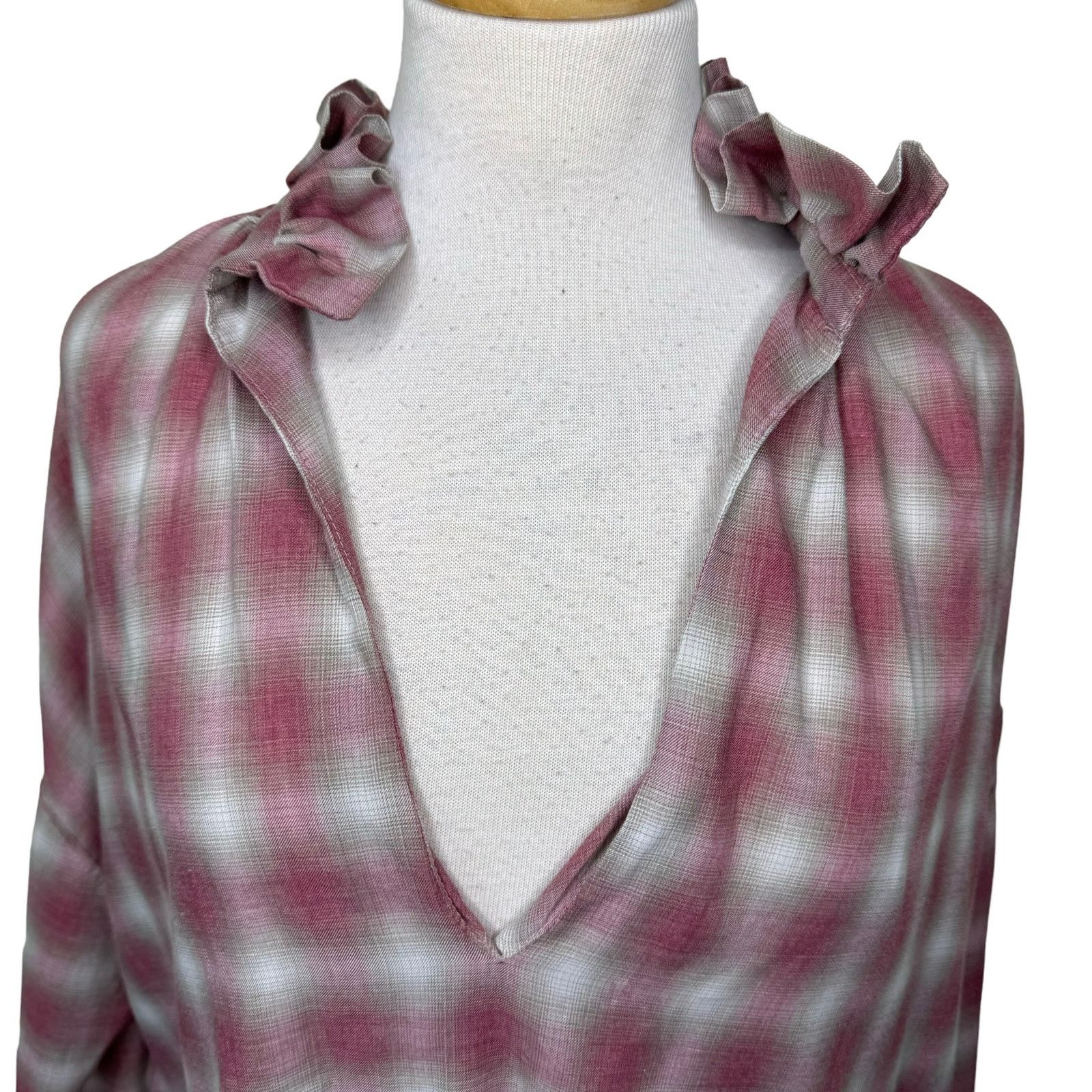Other A SHIRT THING PENELOPE PLAID Ruffle Collar Size Small Size S / US 4 / IT 40 - 4 Thumbnail