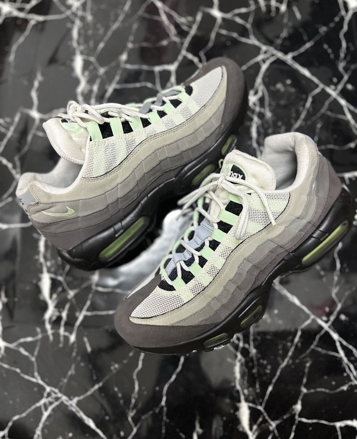 Nike air max 95 white fresh mint granite dust hot sale