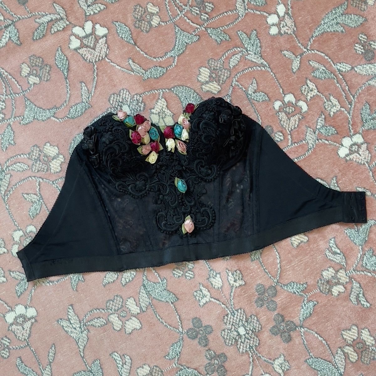 Vintage Vintage 1980's Black Lace Corset Top (32B/30C) Size ONE SIZE - 9 Thumbnail