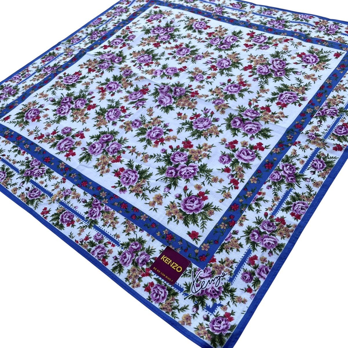 Designer × Kenzo Kenzo Paris Womens Designer Floral Handkerchief Size ONE SIZE - 2 Thumbnail