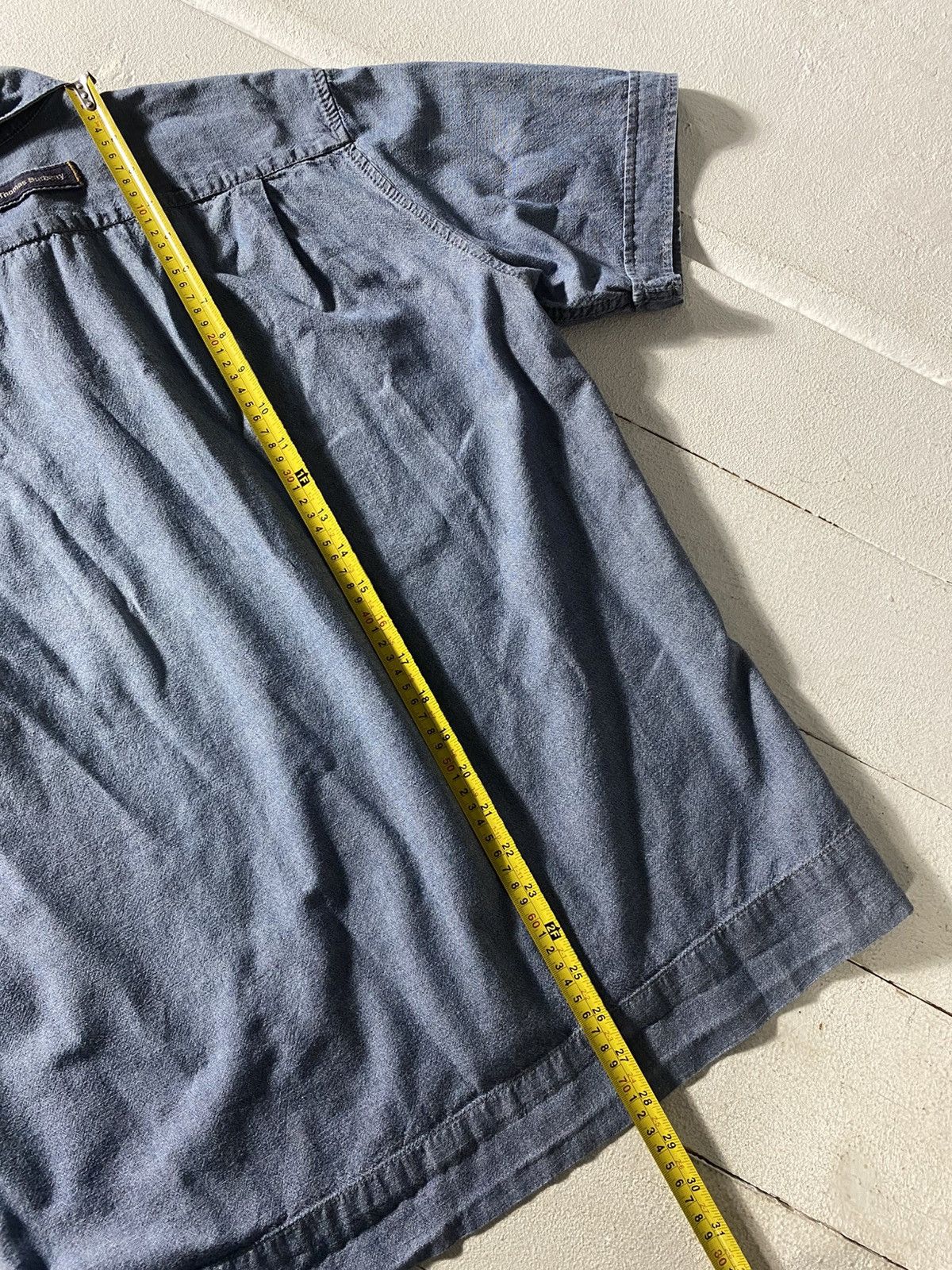Burberry RARE Thomas Burberry Vintage Denim Shirt short sleeve 90s Size US L / EU 52-54 / 3 - 13 Thumbnail