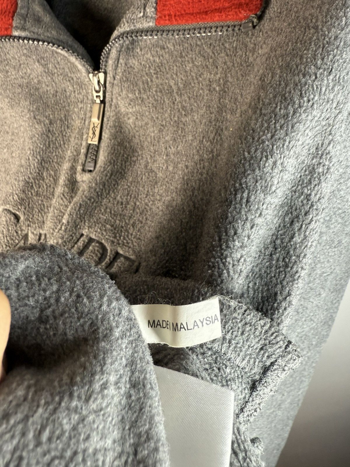 Yves Saint Laurent Fleece YSL Sweatshirt Quarter Zip Big Logo Vintage Sweater Size US L / EU 52-54 / 3 - 21 Thumbnail