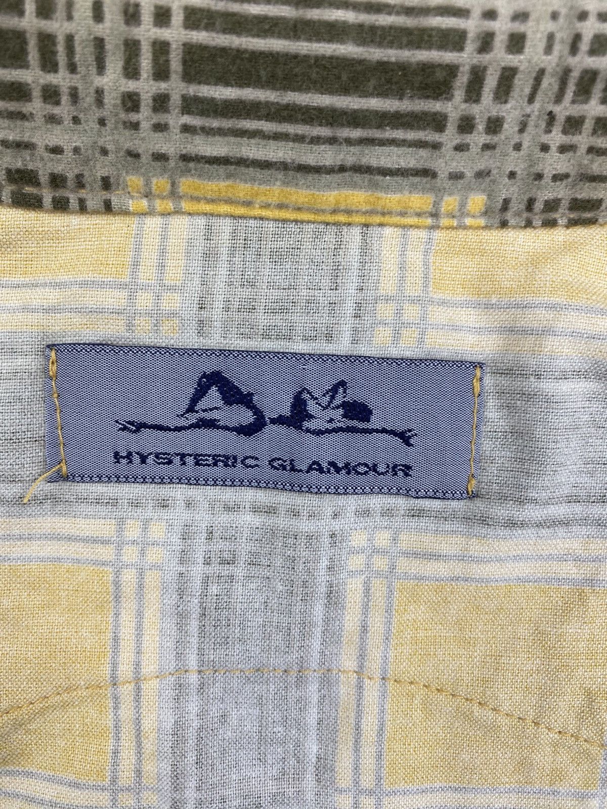 Hysteric Glamour × Japanese Brand × Vintage Vintage Hysteric Yellow Checked Button Ups Shirt Size US S / EU 44-46 / 1 - 10 Thumbnail
