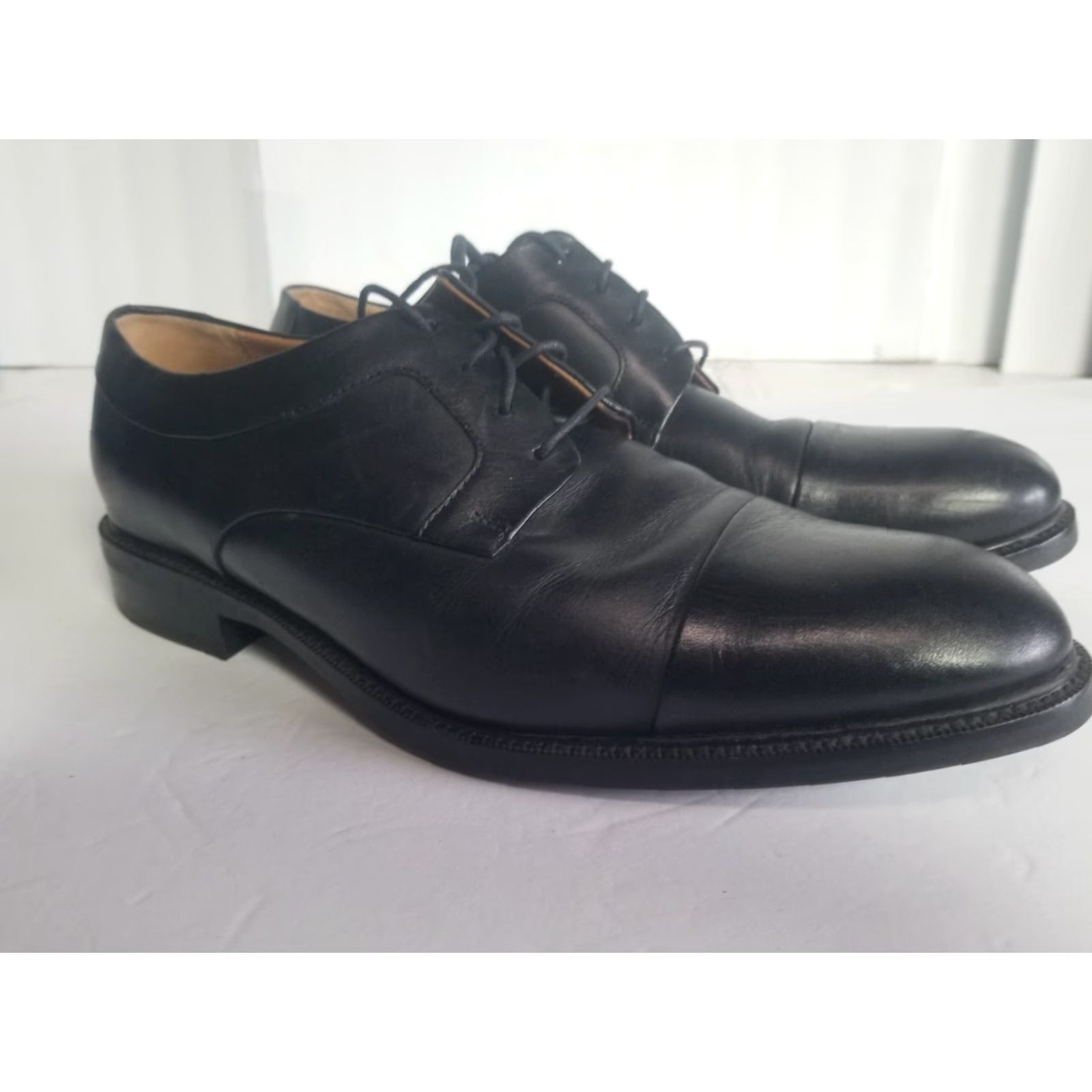 Cole Haan Cole Haan Warren Cap Toe Oxford Mens Size 11 W Black Leather Lace Up Dress Shoes Size ONE SIZE - 2 Thumbnail
