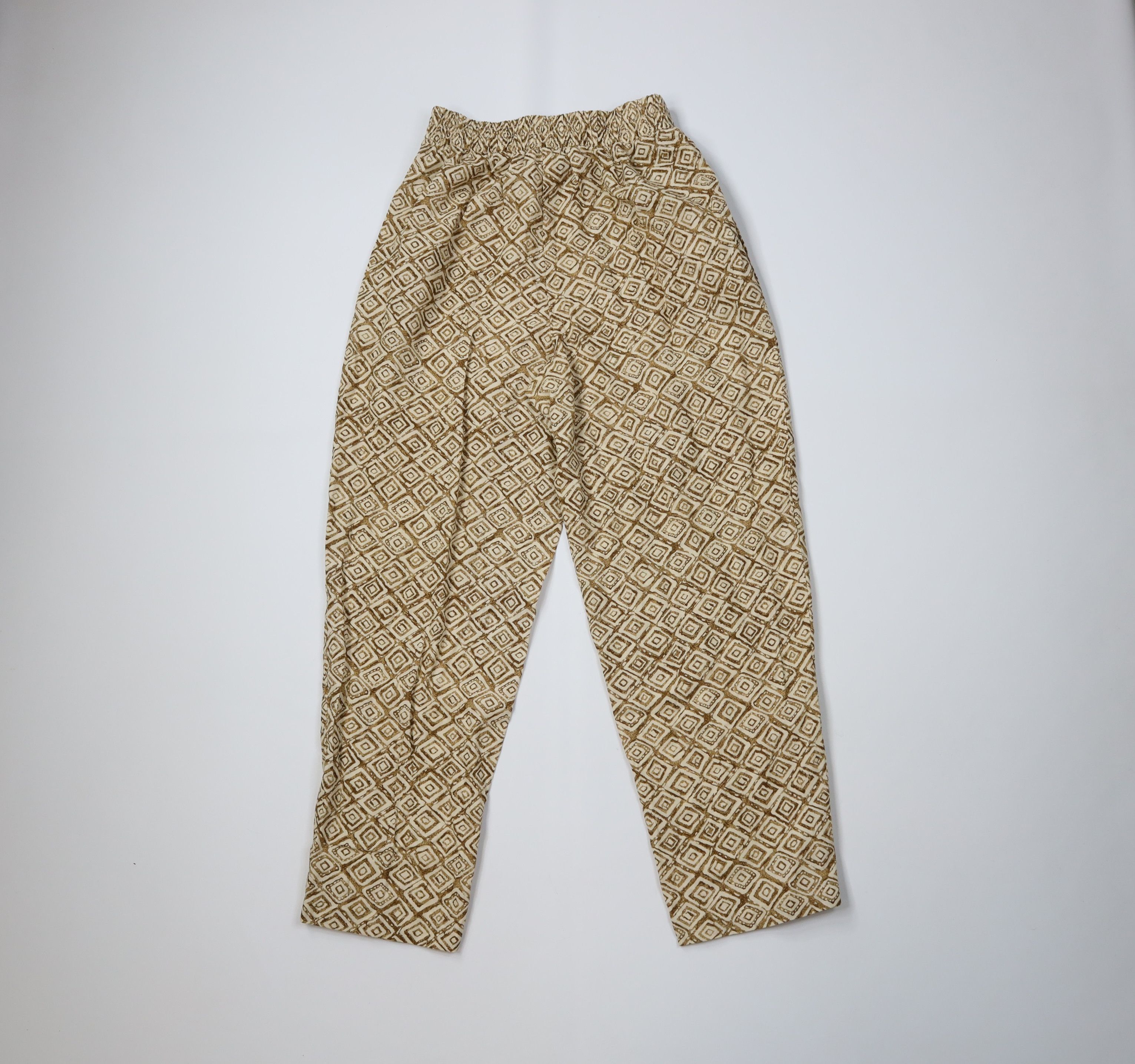 Vintage Vintage 90s Streetwear Geometric Rayon Tapered Leg Pants USA Size 26" / US 2 / IT 38 - 8 Thumbnail