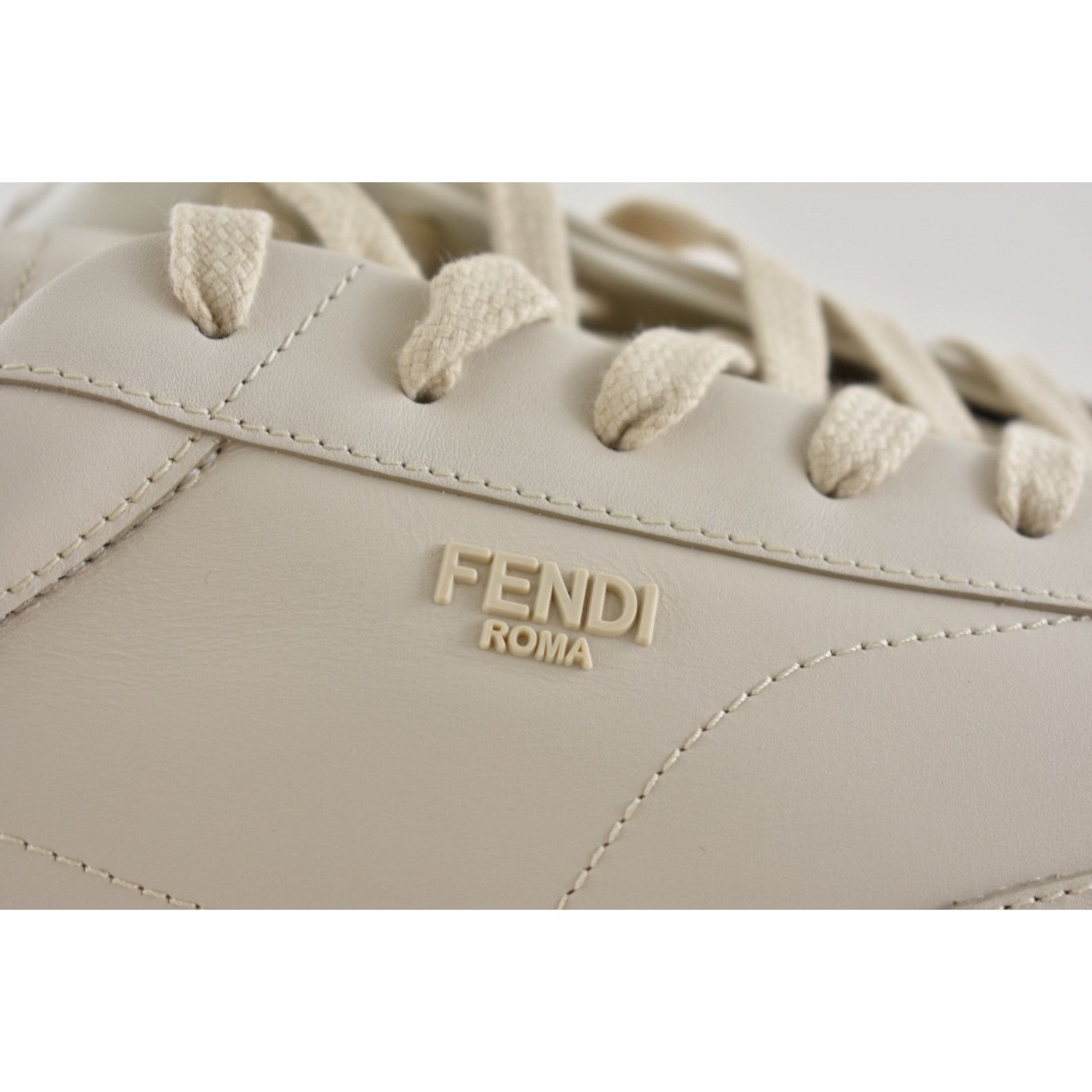 Fendi Fendi Light Bianco Ice White Leather Low Top Sneakers US 12 Size US 12 / EU 45 - 7 Thumbnail