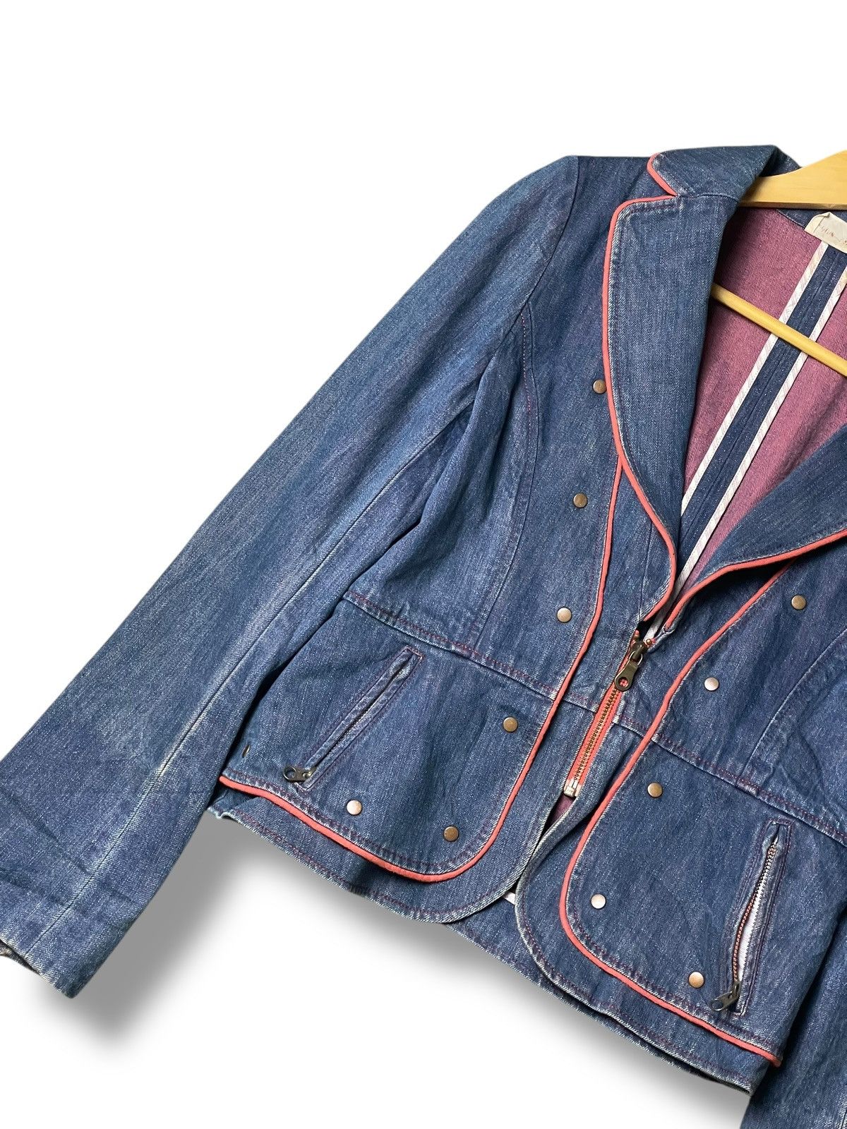 Japanese Brand × Vintage MJO VJAGGJO Brand Denim Crop Jacket (108) Size US XXS / EU 40 - 2 Thumbnail