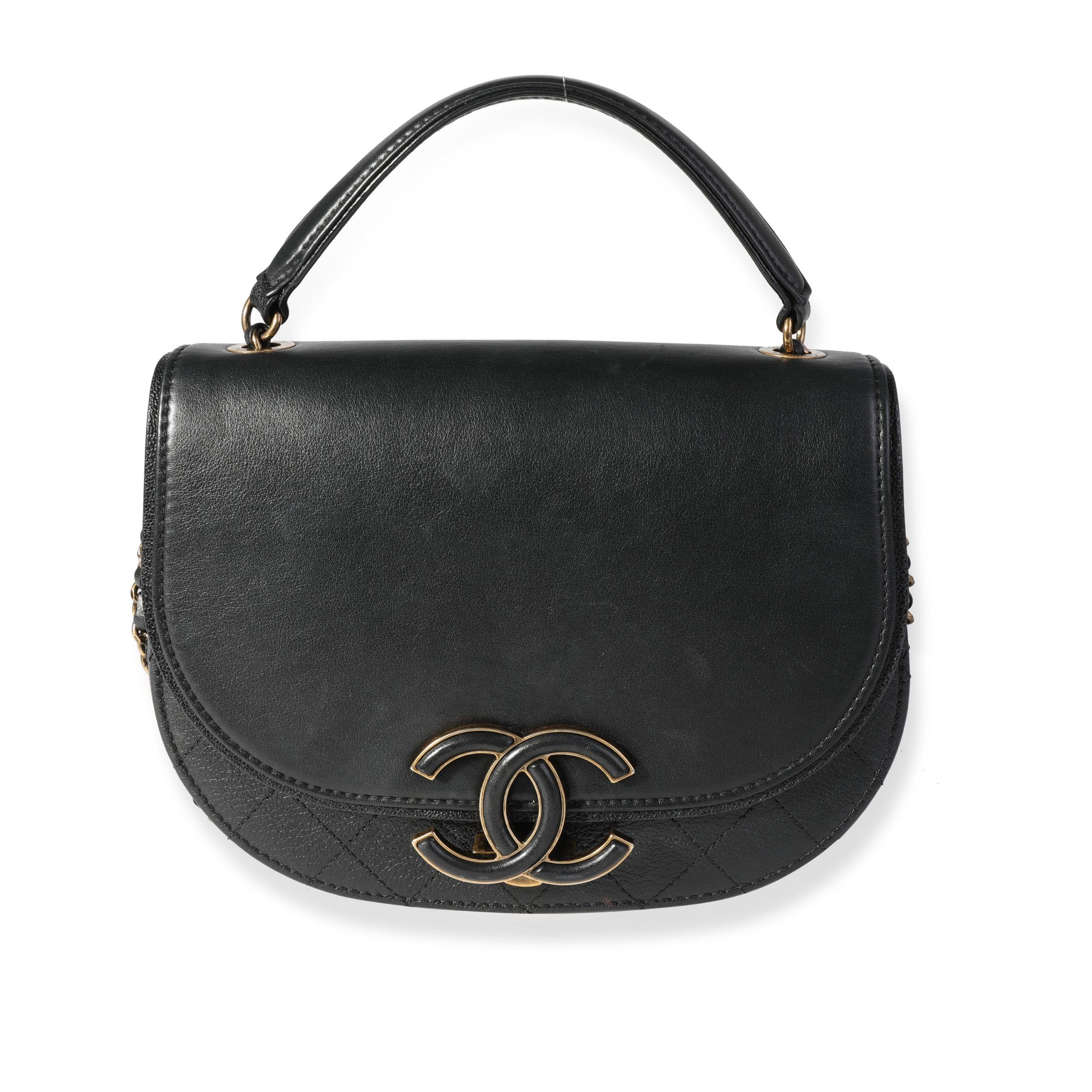 image of Chanel Black Quilted Calfskin Coco Curve Flap Bag, Women's