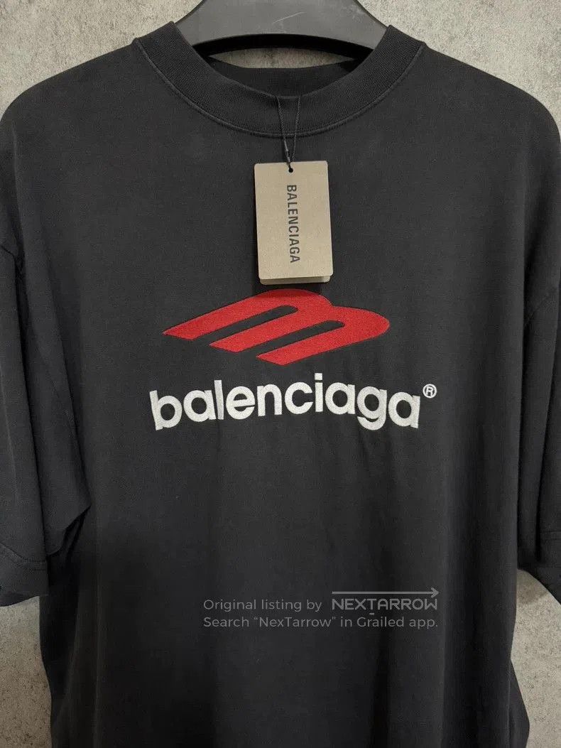 Balenciaga Balenciaga Black Red Logo Short Sleeve T-shirt. Size US XS / EU 42 / 0 - 2 Thumbnail