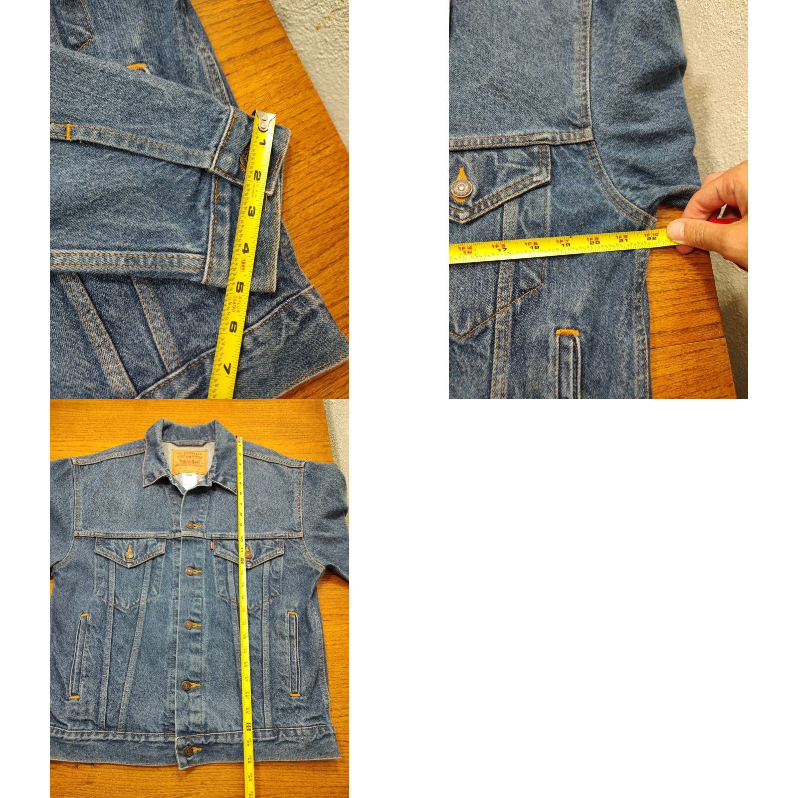Levi's VINTAGE Levi's Denim Trucker Jacket Mens M Western Cowboy 90s 00s Blue Cotton Jacket 7112 70508 7110 80s 90s Mens M Denim Jeans Trucker Shirt/ Jacket Size US 29 - 8 Thumbnail