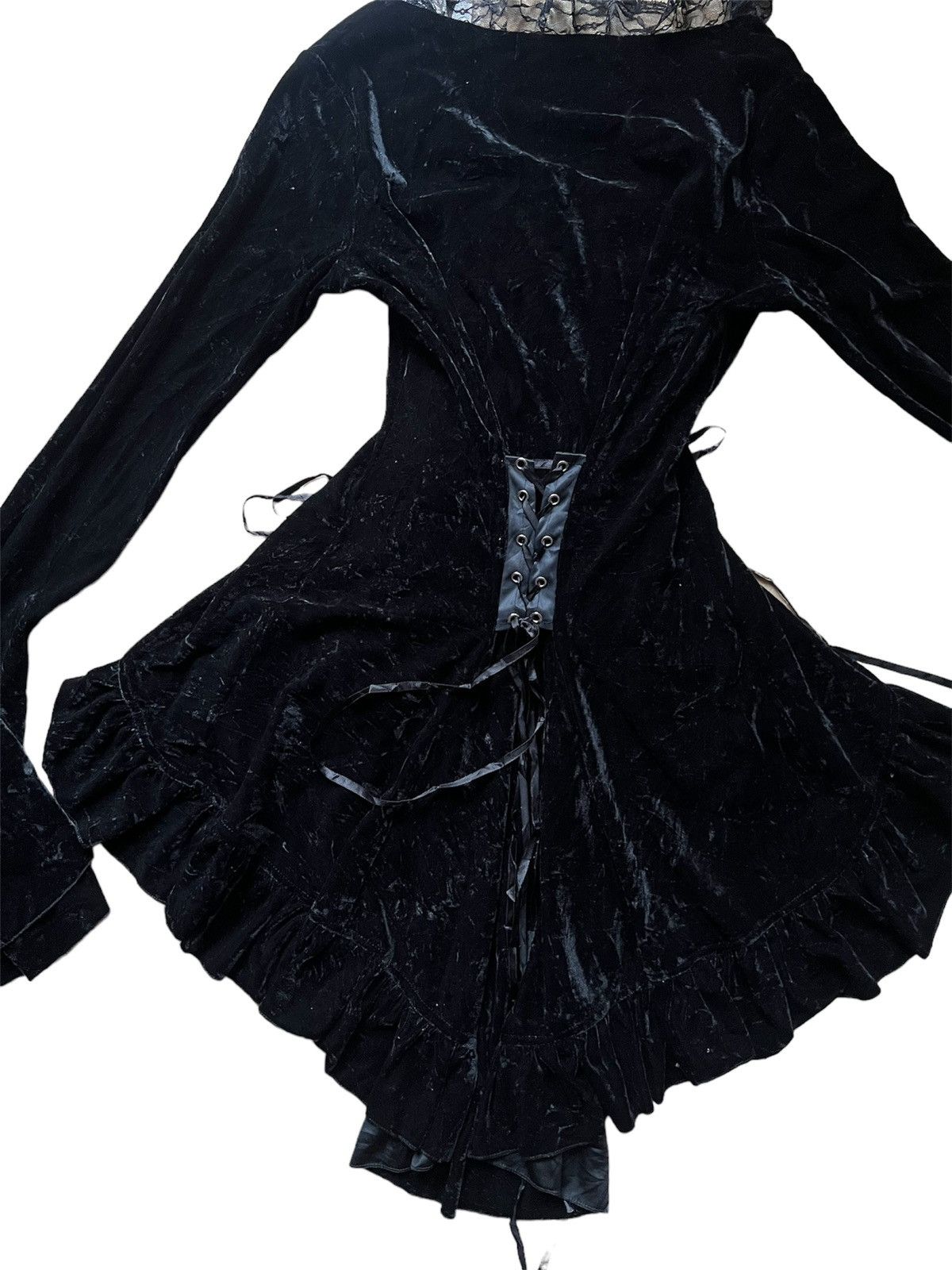 Japanese Brand Vintage Japanese princess goth velvet top 🧛🏻‍♀️🖤 Size XS / US 0-2 / IT 36-38 - 14 Thumbnail