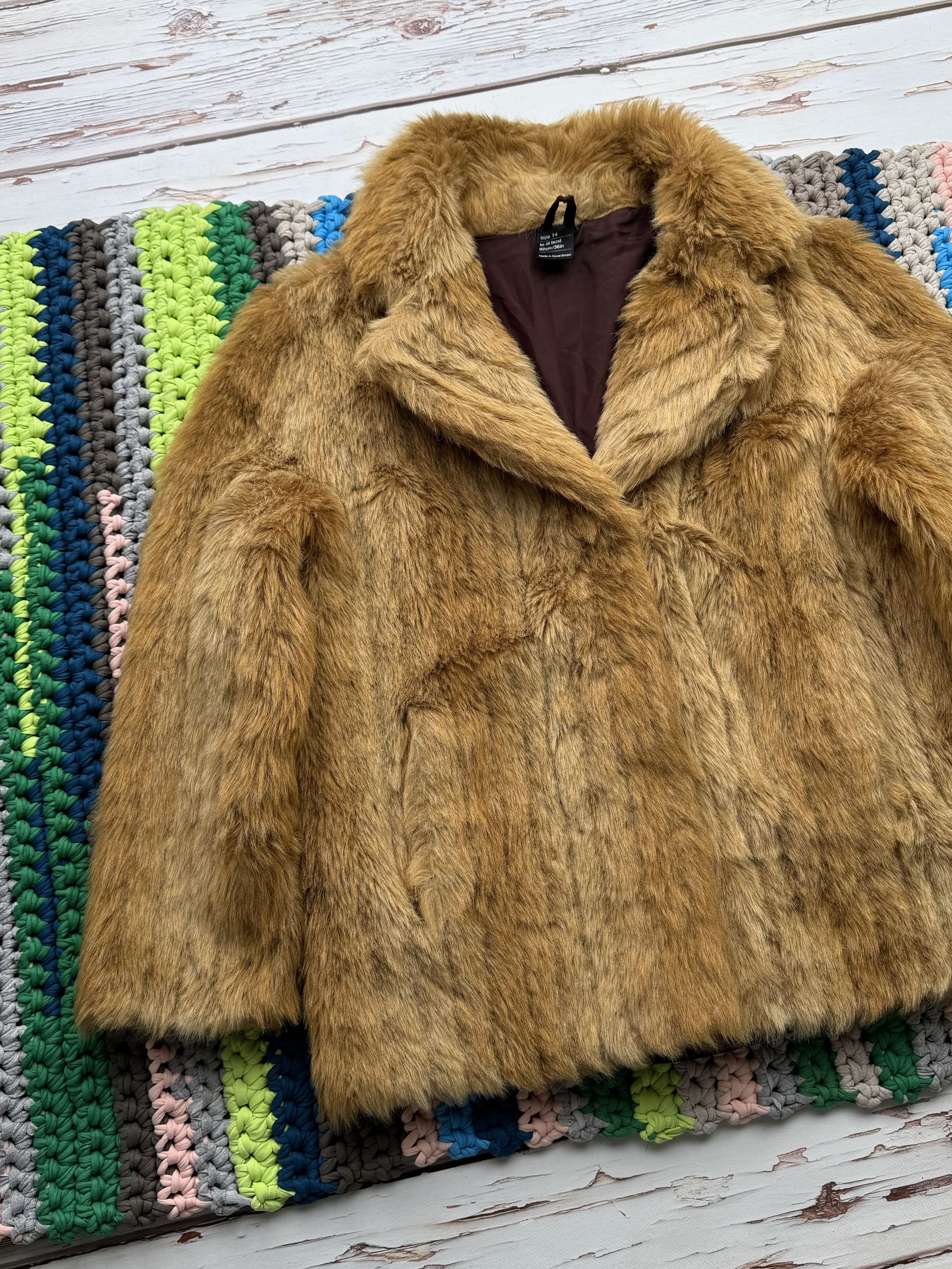 Vintage Vintage Faux Fur Coat (D15) Size L / US 10 / IT 46 - 2 Thumbnail