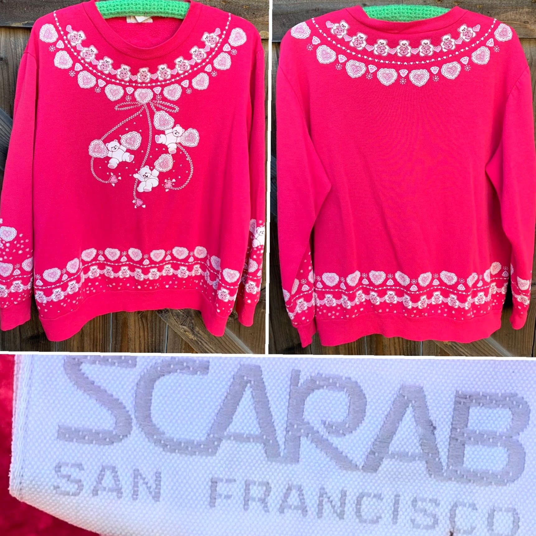 Pinko VINTAGE Scarab San Francisco sweatshirt Shirt 1980s Pink L Womens Size L / US 10 / IT 46 - 6 Thumbnail