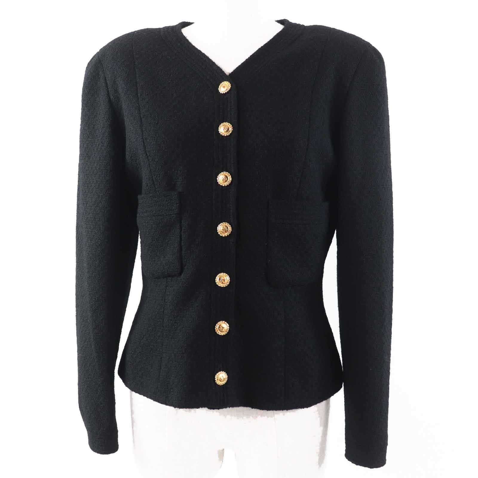 Chanel Chanel Chanel COCO Mark Wool Jacket Cotton Outerwear Size ONE SIZE - 1 Thumbnail