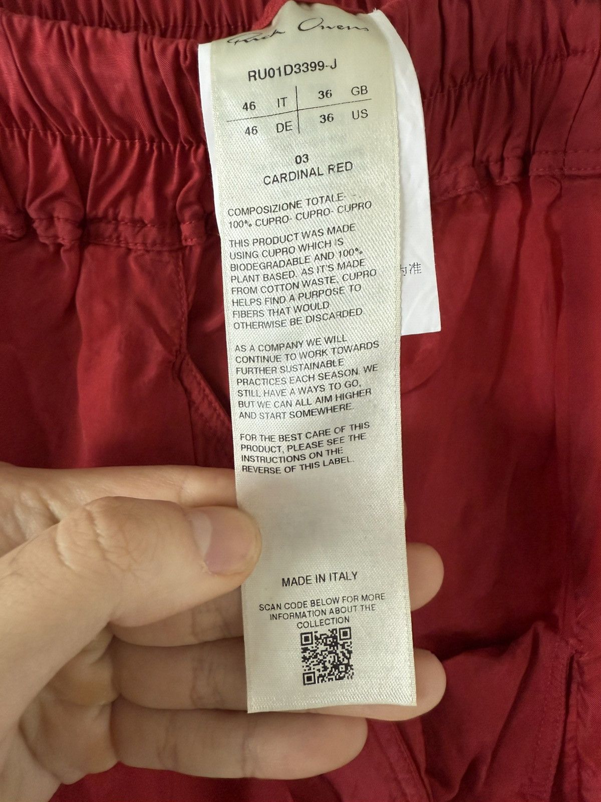 Rick Owens Rick Owens Red Lido Pocket Detailed Shorts Size US 30 / EU 46 - 4 Thumbnail