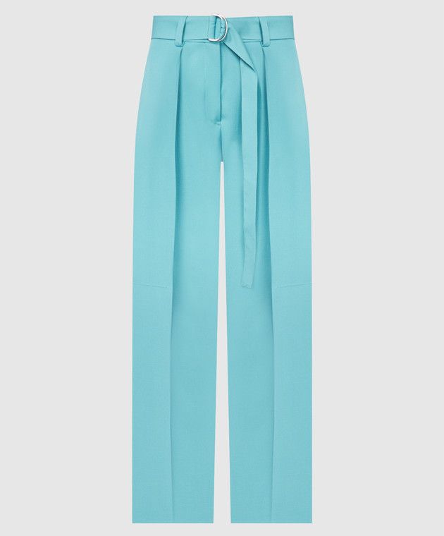 Jil Sander o1y1025 Casual Pant in Turquoise Size 27" / US 4 / IT 40 - 1 Thumbnail