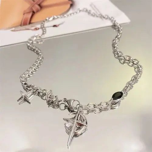 Jewelry Haseki x Asai Crystal Star Light Moon Pendant Chain Necklace Size ONE SIZE - 8 Thumbnail