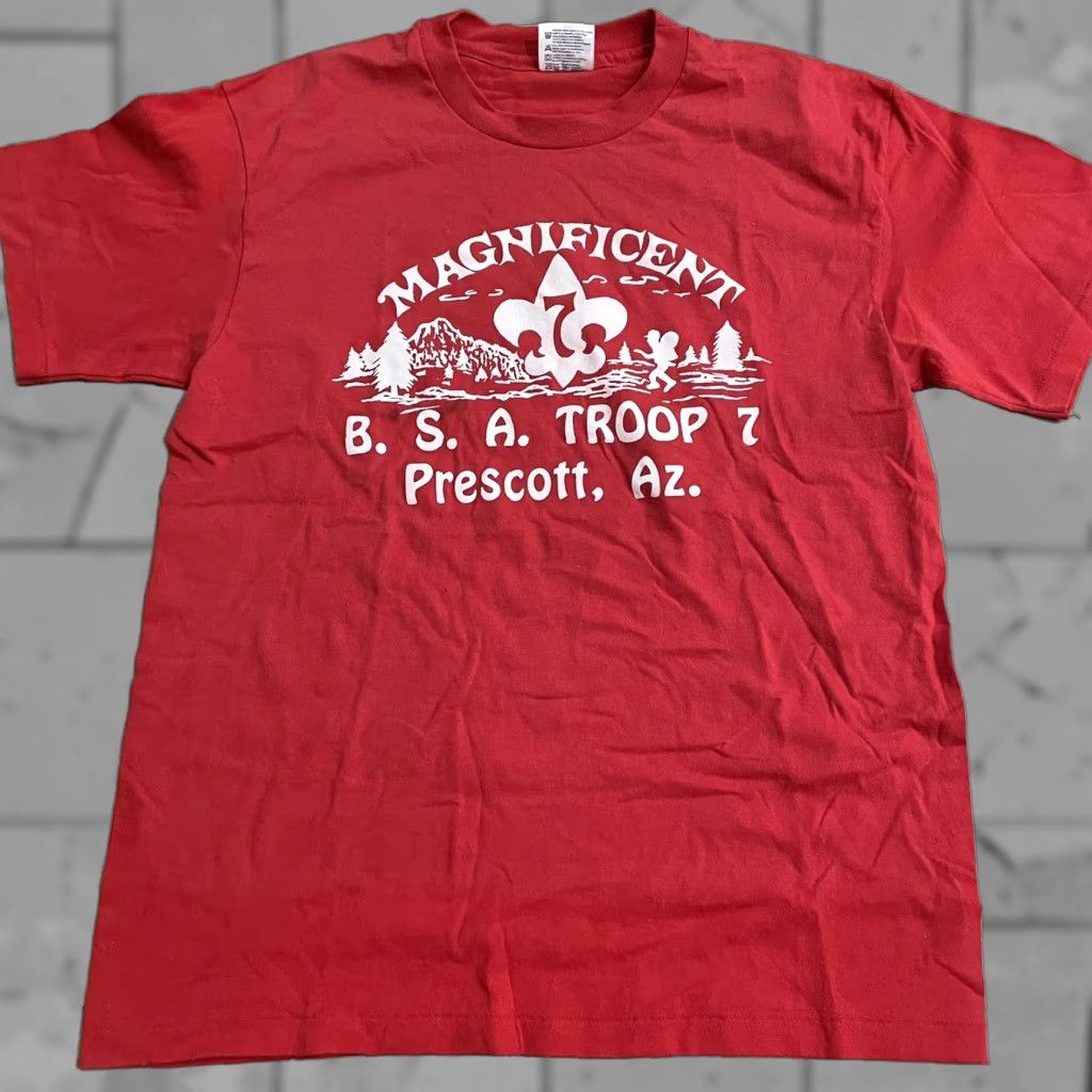 Hanes VTG Hanes Prescott B.S.A Red Graphic Tee Mens Size L T-Shirt Single Stitch Hanes Prescott B.S.A red graphic tee Mens L Red Size US L / EU 52-54 / 3 - 1 Thumbnail
