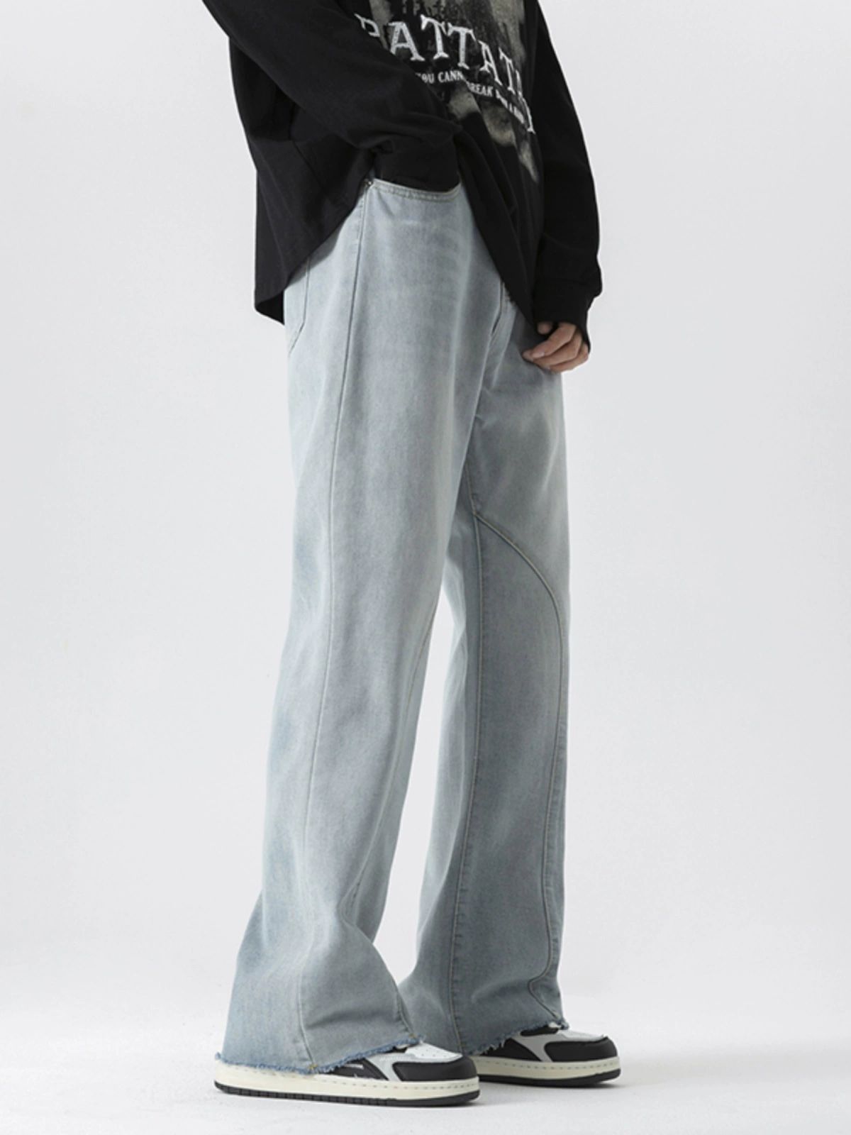 Japanese Brand Men's Retro Loose Casual Slightly Flared Straight Leg Jeans Size US 32 / EU 48 - 5 Thumbnail