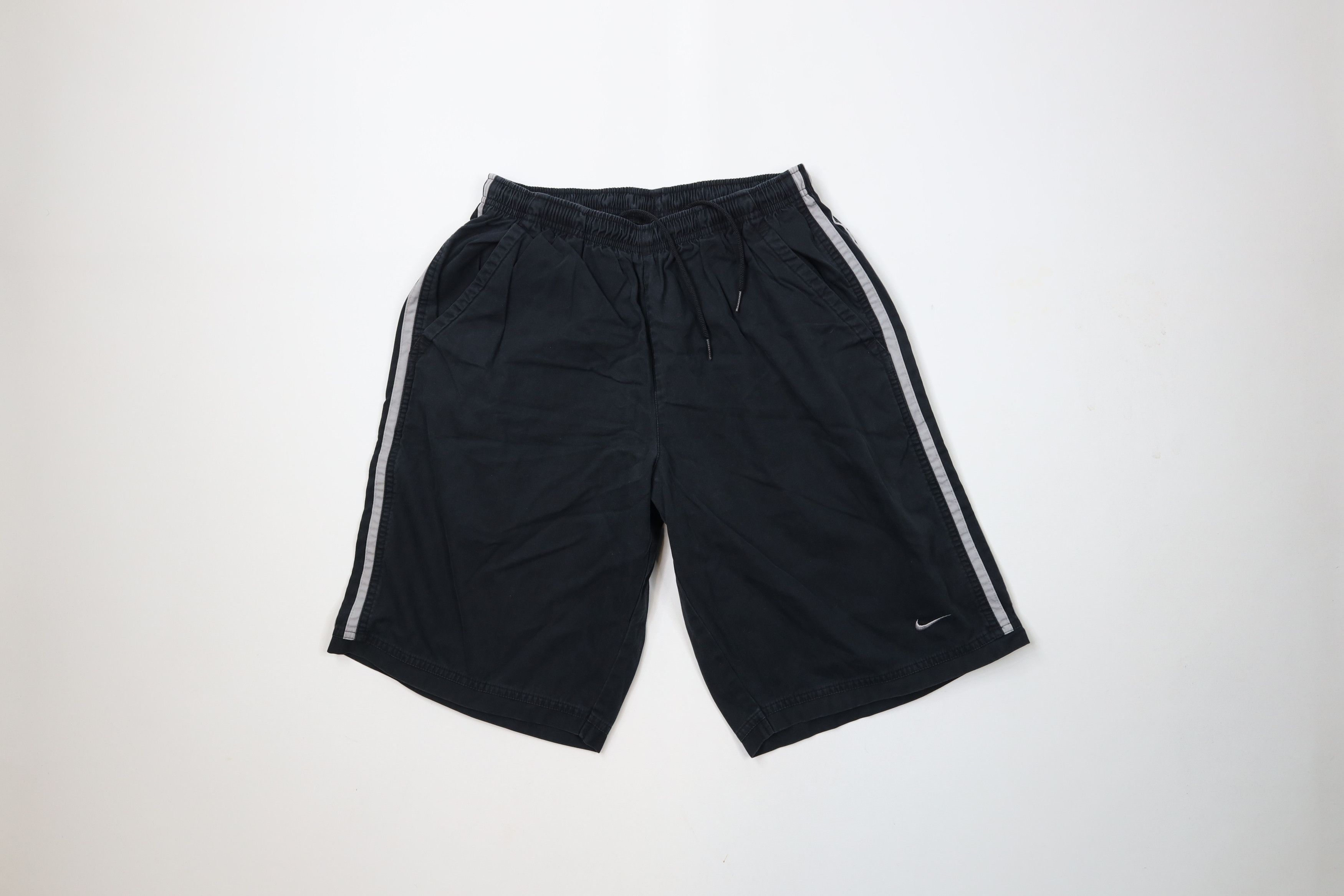 Nike × Vintage Vintage 90s Y2K Nike Scott Mini Swoosh Shorts Black Cotton Size US 32 / EU 48 - 1 Thumbnail