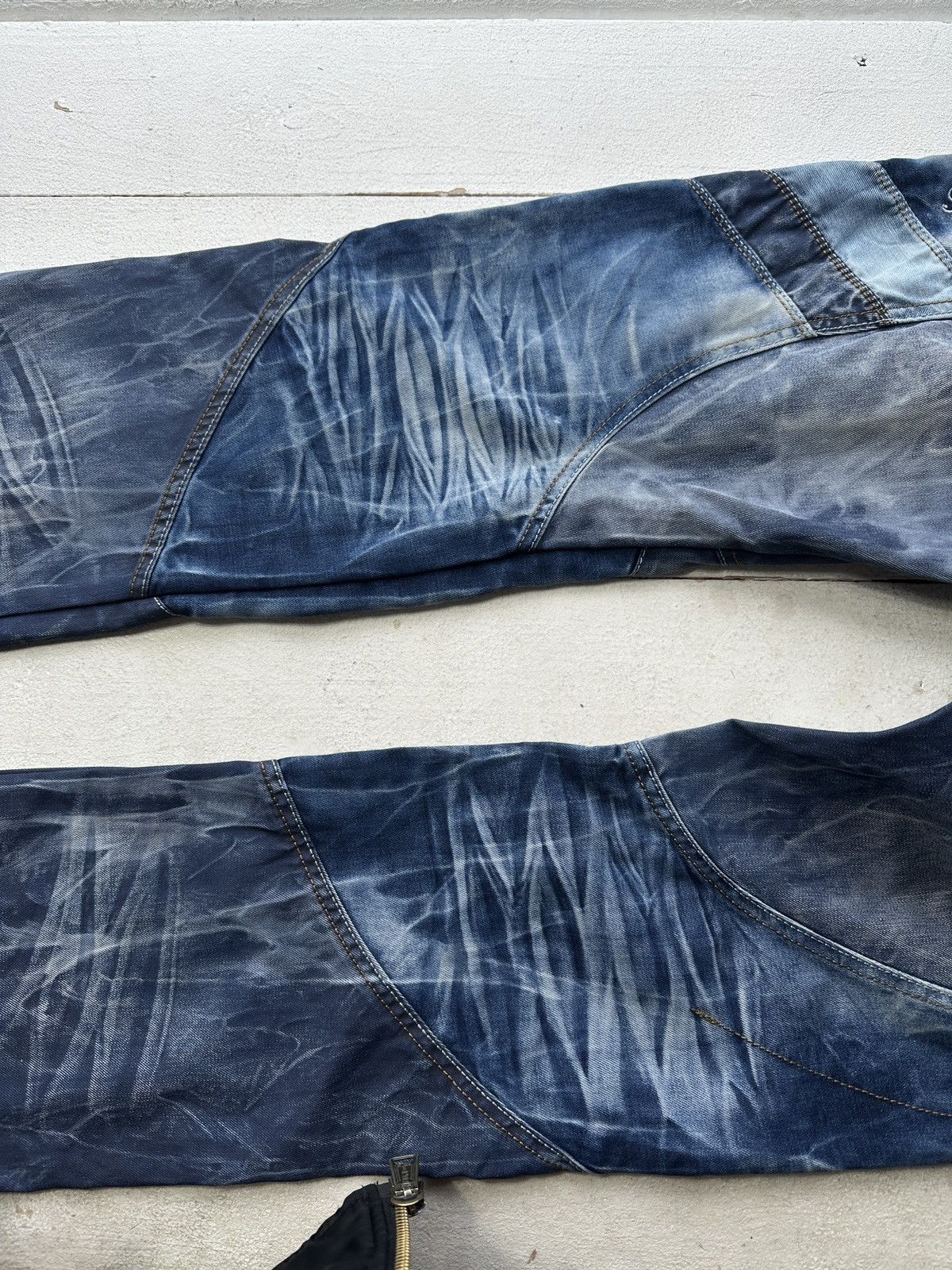 Japanese Brand 🚨Japanese Cosmo Lupo Baggy Distressed Opium Punk Jeans Owens Size US 34 / EU 50 - 15 Thumbnail