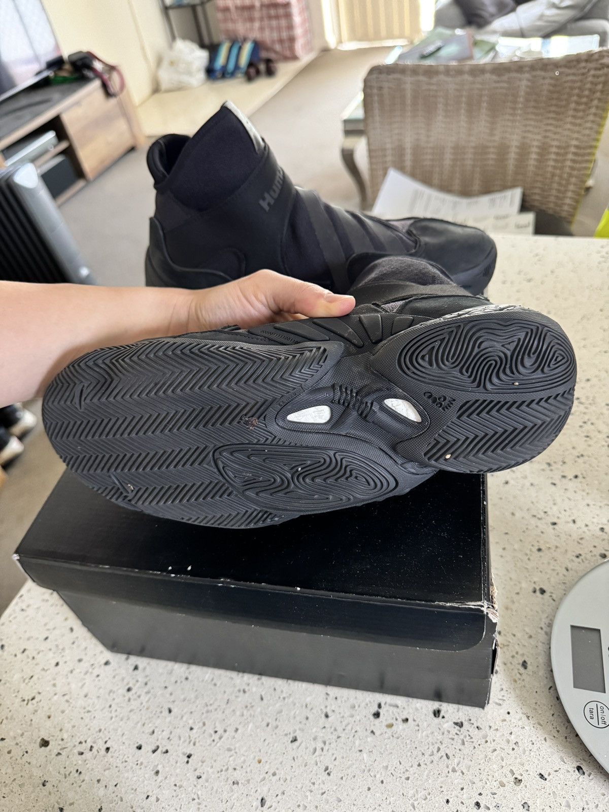 Adidas × Pharrell BYW 0 To 60 'Triple Black High Top Sneaker Boots GX2486 Size US 9.5 / EU 42-43 - 8 Thumbnail
