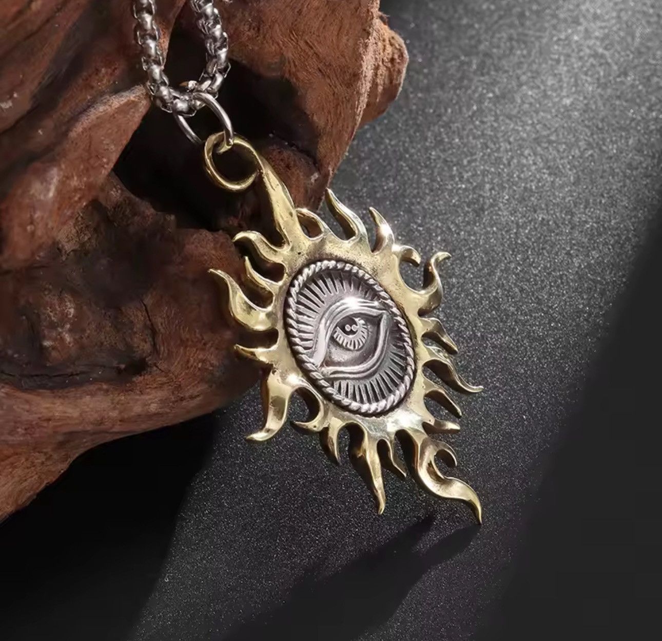 Jewelry Retro Gothic Sun God Eye Punk Necklace Chain Size ONE SIZE - 5 Thumbnail