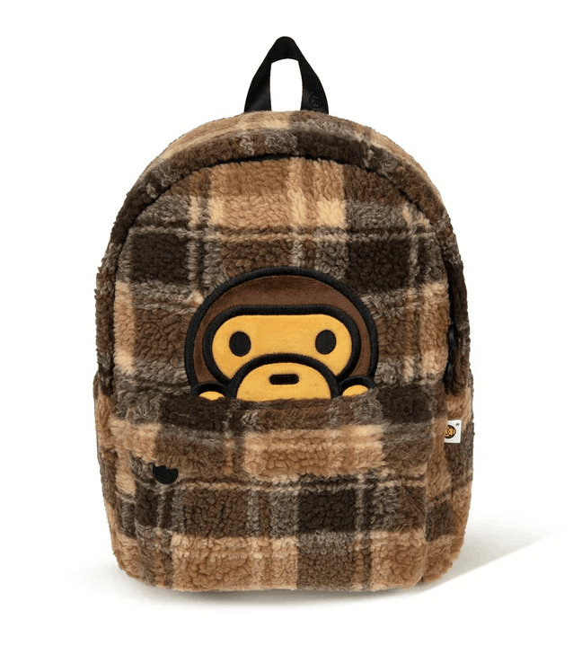 Bape Bape BABY MILO FAUX FUR CHECK MEDIUM BACKPACK Size ONE SIZE - 2 Thumbnail