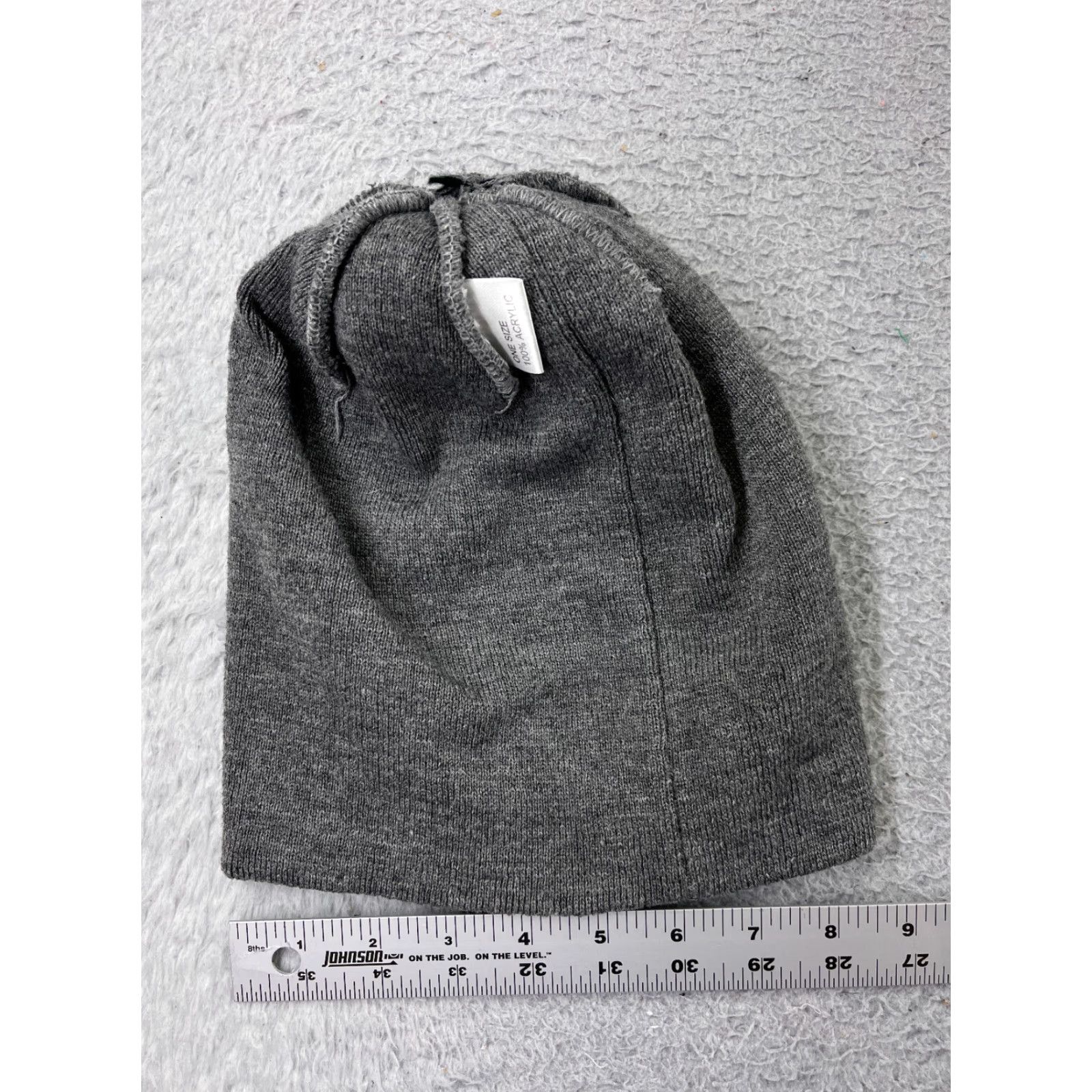 Vintage Armada Beanie Hat Adult One Size Gray Black Knit 100% Acrylic Pom Snow Striped Outdoor Ski Mens Size ONE SIZE - 7 Thumbnail