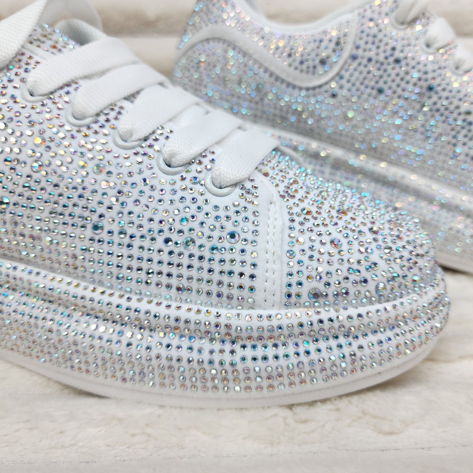 Other Dazzle Cush White Rhinestone Platform Sneakers Tennis Shoes Size US 6 / IT 36 - 6 Thumbnail