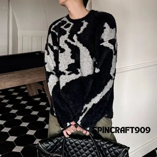 VIBE Graphic y2k Style Striped Knit Sweater Size US L / EU 52-54 / 3 - 2 Thumbnail