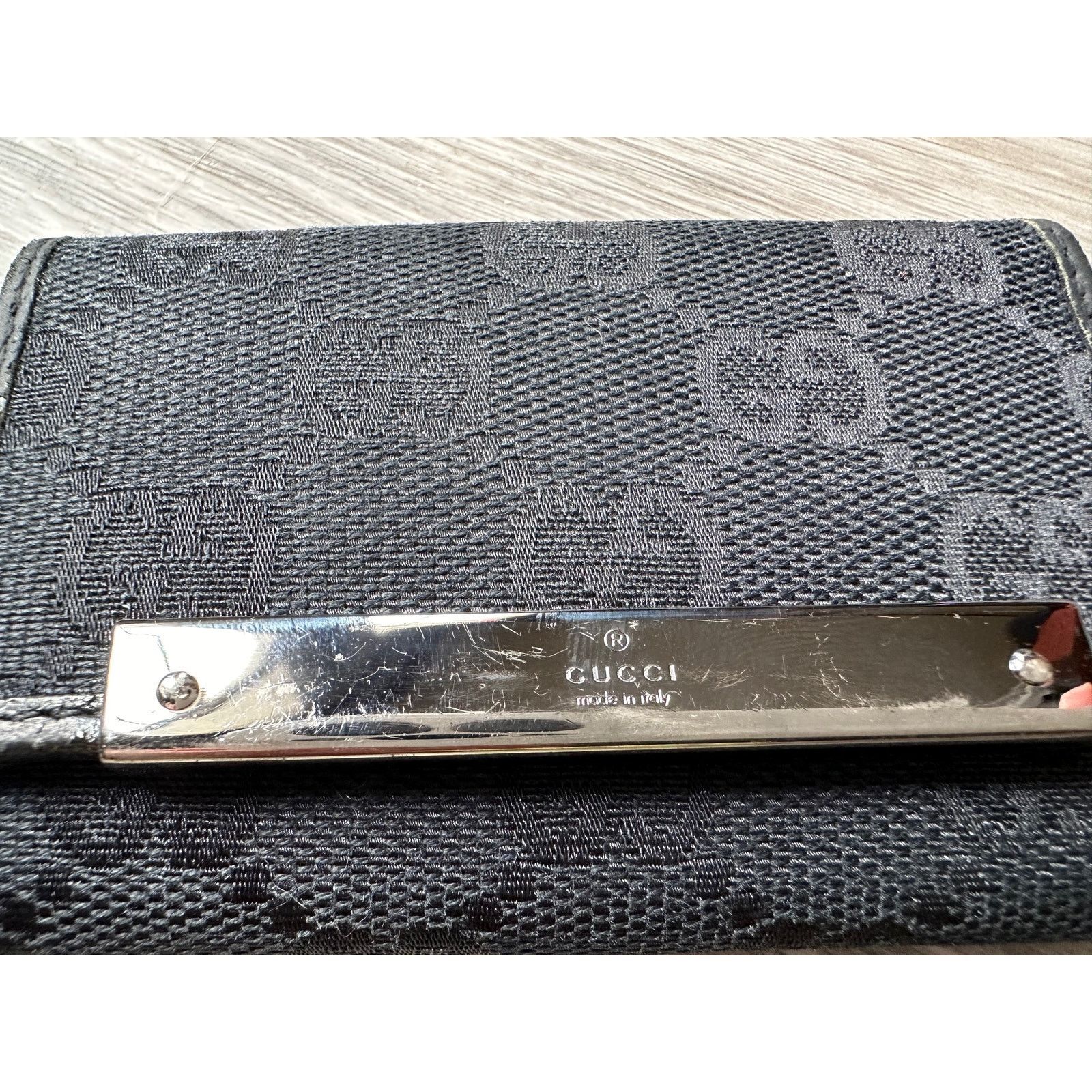Gucci Gucci Black GG Canvas & Leather Trifold Key Holder - 6 Keys Size ONE SIZE - 8 Thumbnail