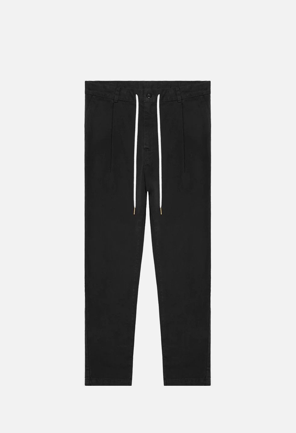 image of John Elliott Black Cotton Pleated Chinos, Men's (Size 32)