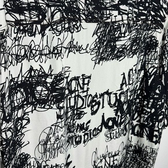 Acne Studios Acne Studios Sowen Chaos Print Short Sleeve Shirt Black Whit Size US S / EU 44-46 / 1 - 5 Thumbnail
