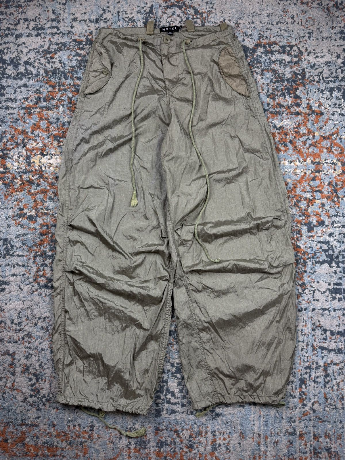 Japanese Brand × Vintage Vintage y2k military style parachute ultra baggy pants Size US 28 / EU 44 - 1 Thumbnail