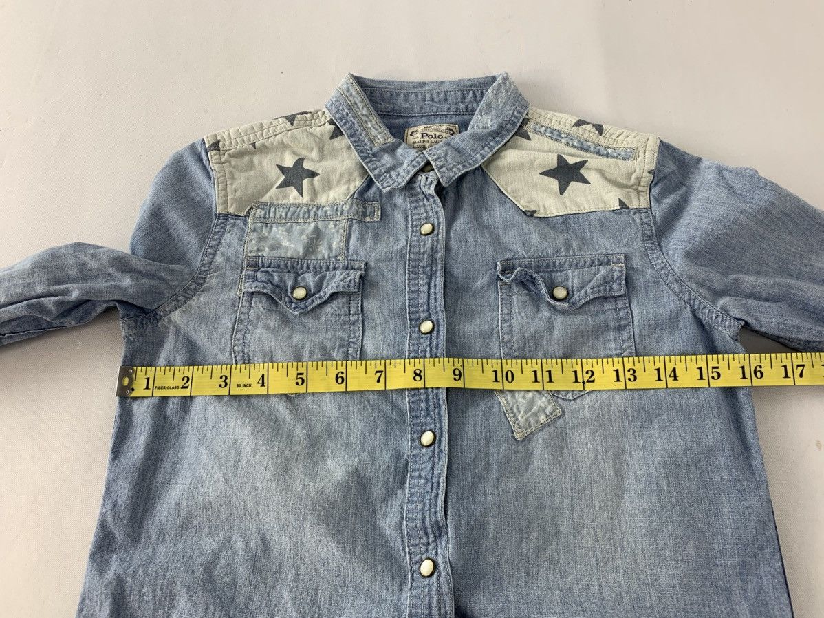 Polo Ralph Lauren Polo by Ralph Lauren Denim Shirt Dungarees Star Design Size L / US 10 / IT 46 - 11 Thumbnail