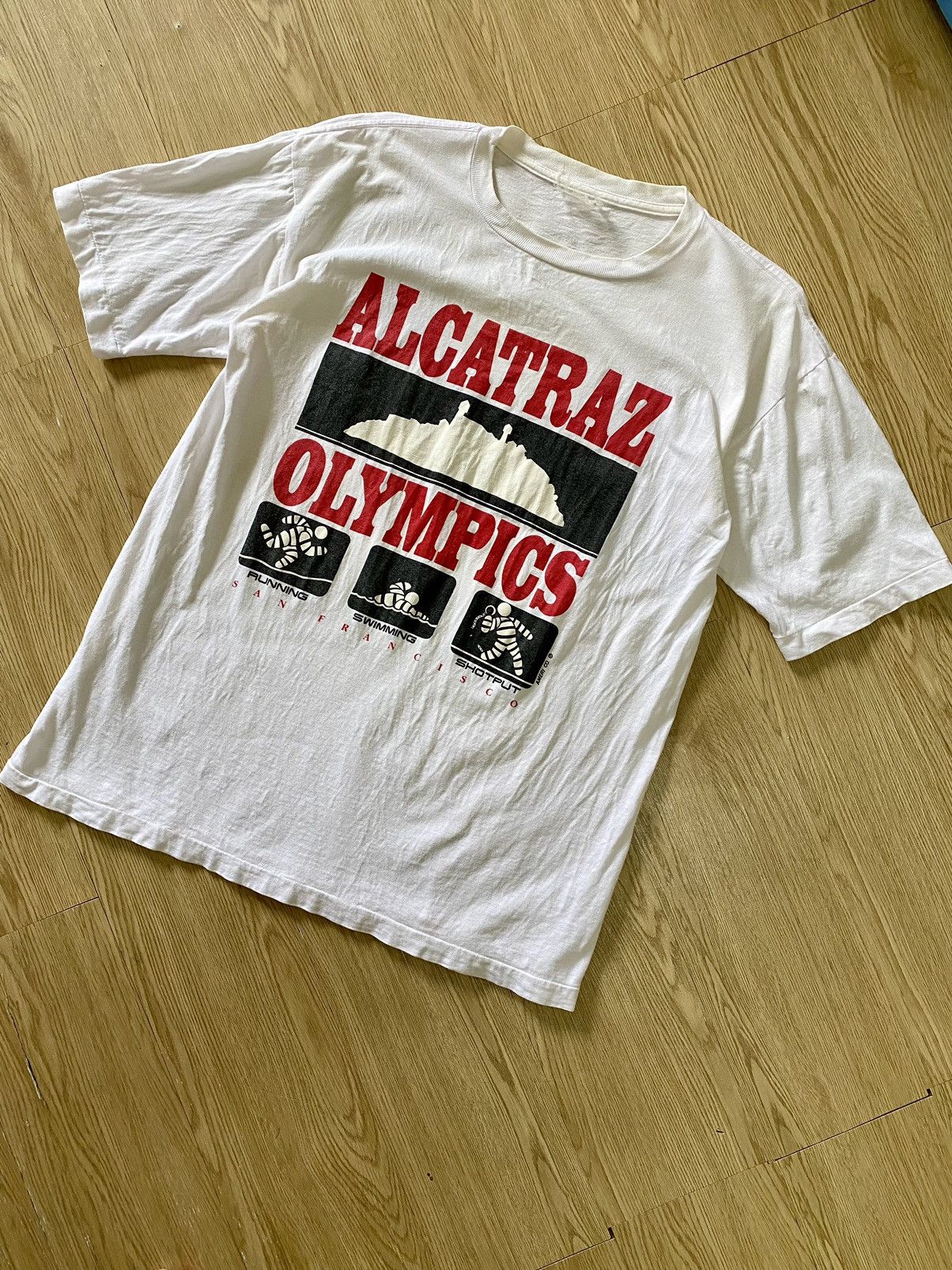 Rap Tees × Vintage Alcatraz Olympics Prison Parody Sports Vintage Single Stitch Size US L / EU 52-54 / 3 - 2 Thumbnail